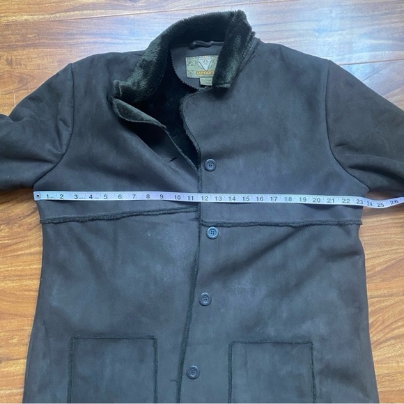 Vintage Venom Women's Brown Sherpa Faux Suede Penny Lane Coat Size XL Streetwear - Picture 14 of 16